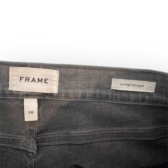 FRAME Denim Women's Le High Straight Gray Field Foil Tux LHSTFTX710 Size 28 - Picture 7 of 10